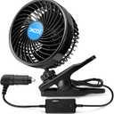 XOOL 12V 6'' Car Fan, Clip Fan 360 Degree Rotatable Car Fan Cooling Air Fan with Stepless Speed Regulation & Cigarette Lighter Plug for SUV, RV, Vehicles