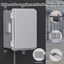 Electrical Junction Box, Ventilated Design, Cable Grommets, Indoor/Outdoor Use with Mounting Panel & Hinged Cover. Waterproof IP 65. (Grey Cover, 11.8"x7.9"x5.1")