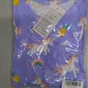 Toddler Girls Cotton Embroidery Applique Short Sleeve Dresses 2-7Y (#Lavender Unicorn)