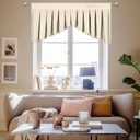 Valances for Windows Beige Window Valance for Living Room Rod Pocket Blackout Valance for KitchenPack of 1 Beige 39" W x 20" L