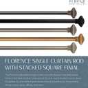 Elrene Home Fashions Florence Single Curtain Rod with Stacked Square Finials, 1" Diameter, (Soft Gold), (48X86)