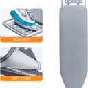 BKTD Ironing Board, Heat Resistant Cover Iron Board with Steam Rest, Non-Slip Foldable Ironing Stand. Heavy Sturdy Metal Frame Legs Iron Stand(13 * 34 * 53 Inches) (Silver Gray)