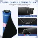 American Mahjong Mat 31"x31" with Rule- Professional Noise Reducing Rubber Dominoes Table Game Mat with Chinese Characters, Non-Slip Base & Velvet Bag - for Cards&Board Game Bule (Blue)