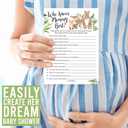 Hadley Designs Baby Shower Games for 25 Guests - Woodland Baby Predictions & Advice Cards for New Parents, Who Knows Mommy Best, Babyshower Game Girl Boy Gender Neutral, Gender Reveal Games