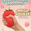 Squishy Squeeze Strawberry Giant Jumbo Big 7 Inch Slow Rising Stress Ball, Realistic Fruit Squeeze Toy for Relief, Adults Kids Sensory Fidget Strawberry Squishy Gifts Party Favor(7 Inch Red)