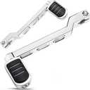 Benlari Heel Toe Shifter Lever Pegs, CNC Shift Lever Peg Fit for Harley Touring Electra Glide Street Road Glide Road King 1988-later, FL Softail 1986-later, Tri Glide Trikes 2008-later, Chrome