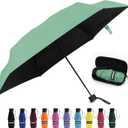 Yoobure Small Mini Umbrella with Case Light Compact Design Perfect for Travel Lightweight Portable Parasol Outdoor Sun&Rain Umbrellas (Mint Green)