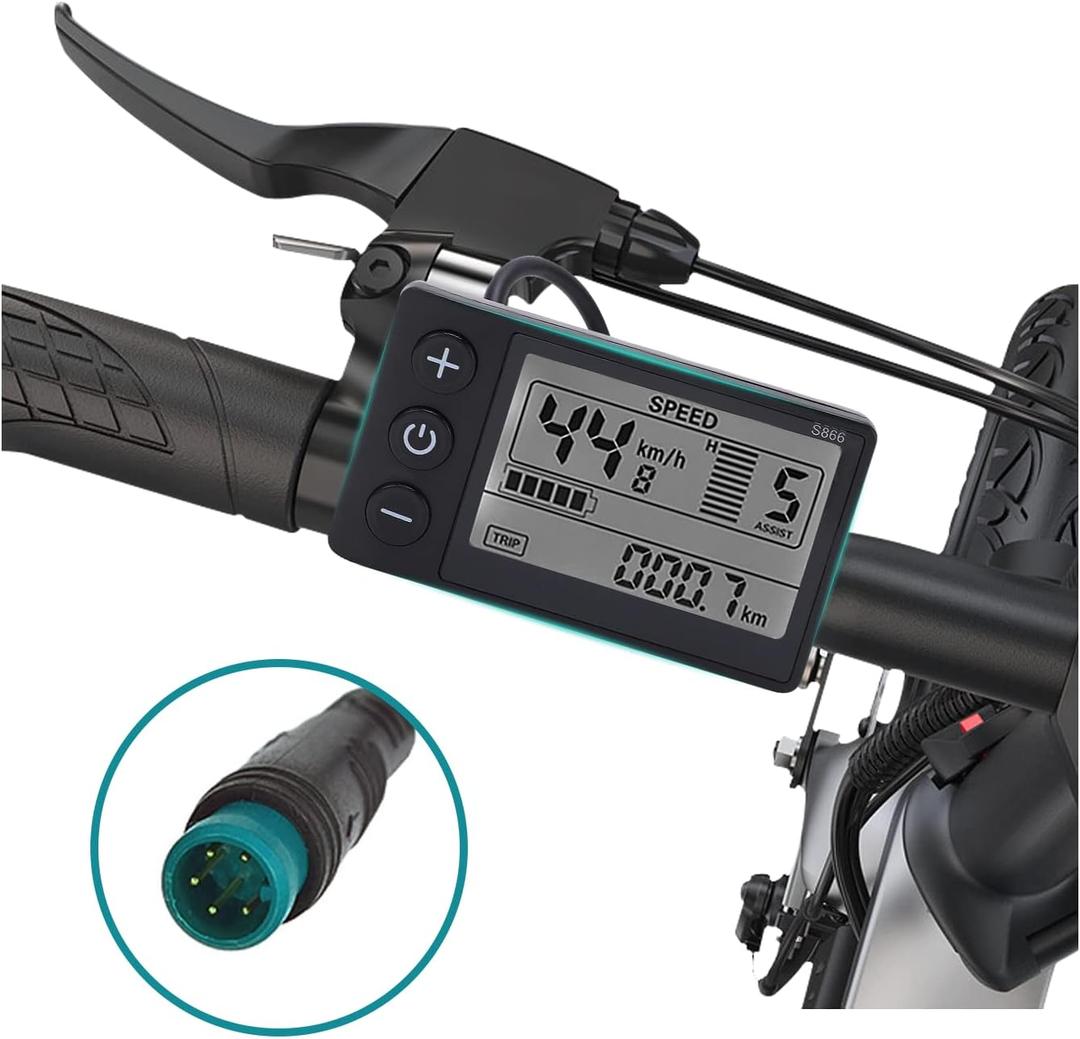 ONLY UART 2 PROTOCOLS Ebike LCD Display Meter, IP65 Waterproof Bicycle Computer, Motorized Bike Parts, for Outdoor Cycling and Fitness Multi Function, for 22.2mm 0.9in Handlebars