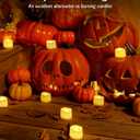 Homemory 24Pcs Flickering Flameless Candle Battery Operated, 200+Hours Fake Electric LED Tea Lights for Votive, Centerpiece Table Decorations, Wedding, Aniversary, Halloween, Christmas (Warm White Glow  White Body)