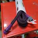 Fabric Garden Hose 25ft, Made of TPE(Not PVC) Non-Shrinking Durable & Lightweight Water Hose, Flexible Hose, 3/4" Solid Brass Fittings, Drinking Water Safe Material, Suction Hoses, Purple