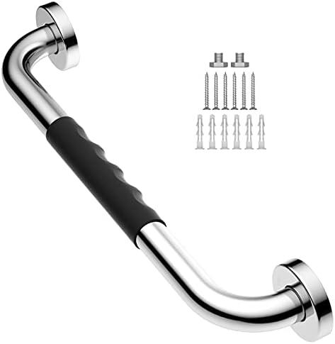Anti-Slip Grab Bar Chrome 16 Inch - 1" Diameter, iMomwee 304 Stainless Steel Safety Grab Bars for Bathroom Toilet, Balance Support Handrail for Handicap Elderly Senior, Wall Mount Shower Assist Handle