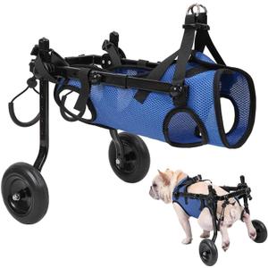 Adjustable Small Dog Wheelchair  Mobility Aid for Disabled Pets,Small Dog Wheelchair for Back Legs， Leg Brace & Hip Support (Medium)
