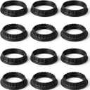 12 Pcs Lamp Shade Adapter Ring, Black E27/E26 Socket Ring for Lamp Shade | Heat-Resistant Plastics Threaded Reducers with 1-3/8" & 1-1/2" Inner Diameter (34mm, 39mm, 50mm Outer Diameter)