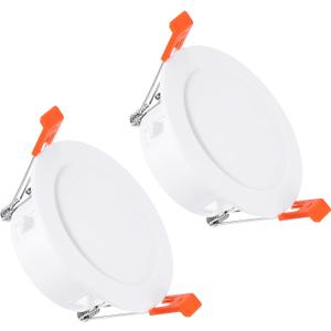 PATIKIL 3.9" Spring Ceiling Cover Plate, Recessed Light Trim Wall Mount Downlight Hole Cap Decorative Panel with Buckle Suitable for 3.1-3.5inch Round Hole Glass Ceiling Openings, White