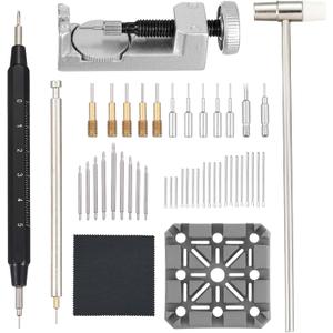 Watch Link Removal Tool Kit, Watch Band Adjustment and Resizing Tool Set with Double-Head Hammer, Metal Watch Band Link Remover, Strap Holder, Spring Bar Tool, 108PCS Spring Bars (8-23mm), Watch Pin Punches, Cleaning Cloth, with User Manual