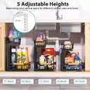 Liuoud Under Sink Organizer 2 Pack, 2 Tier Slide Out Large Capacity Height Adjustable Under Sink Organizers and Storage for Kitchen Bathroom Cabinet, Black