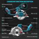 6 Inch Cordless Mini Circular Saw for Makita 18V Battery(Not Inclued), 12000RPM 2"(90) Cutting Depth, Brushless Compact Tile Saw for Wood, Tile, Metal, Plastic, for 5-1/2, 5-3/8 Inch Blade