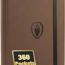 Premium 9 Pocket Card Binder for 360 Cards, Fabmaker PU Cover Trading Card Binder, Sturdy Card Collection Album, Sleek Card Holder Folders for Game Cards & Sports Cards, Brown