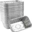 (50 Pack) 1Lb mini Loaf Pans Heavy Duty Disposable Aluminum Foil Bread Tins Standard Size 6" X 3.5" X 2.5" Oven Safe Sturdy Small Bread Tin Pans 1 Pound Loaf Pans