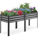KING BIRD Raised Garden Bed with Legs Galvanized Large Elevated Planter Box for Backyard, Patio, Balcony, 600lb Capacity, Dark Grey 70.9x22.8x31.5 in
