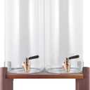 2PCS 1.6 Gallon Drink Dispenser,Glass Water Dispenser with Stand,Beverage Dispenser with Stainless Steel Spigot,Drink Dispensers for Parties,Bars,Restaurants