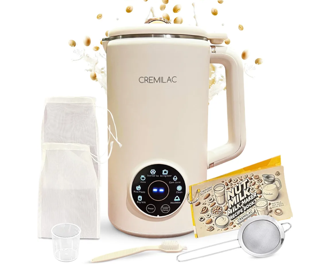 8 in 1 Nut Milk Maker, 34oz Automatic Soybean Machine for Almonds, Soy, Non Dairy Beverages, Plant Based Milk, Homemade Almond Oat, With Delay Start/Keep Warm/Self-Cleaning/Boil Water