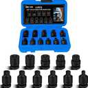 11PCS 3/8" Drive Impact Bits Sockets Set, Tapered Male Square Drive, Chamfered Female Square Drive