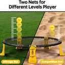 Roundnet Game Set with Balls and Patented Net, Lawn, Beach, Backyard Outdoor Game for Adults and Family