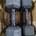 Rubberised Dumbbell Weights 2 ct 15lbs, 2ct 10lbs, total 50lbs 4 Weights