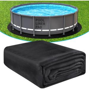 28' Round Thicker Heavy Duty Pool Liner Pad for Above Ground Pool, Pool Padding Underlayment for Pool Bottom, Protects Your Pool Prevents Punctures Weed Barrier Comfortable Underfoot (Black)