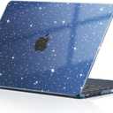 EooCoo Case Compatible with MacBook Air 13 inch M5 2026-2022 M4 M3 M2 A3449 A3240 A3113 A2681, Hard Shell Scratch Resistant Protective Cover Compatible for MacBook Air 13.6 inch, Sparkly Midnight