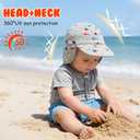 UPF50+ Baby Toddler Sun Hat with Neck Flap Summer Beach Hat 0-5T