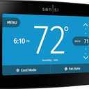 Emerson Sensi Touch WiFi Smart Thermostat with Touchscreen Color Display, Works with Alexa, Energy Star Certified, Cwire Required, ST75 Black 5.625" x 3.4" x 1.17"