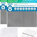 20x20x1 Reusable Air Filter Kit: Includes 4 replaceable MERV 13 filter pads and MERV 8 electrostatic aluminum mesh filter, suitable for HVAC and fireplace systems (2-Pack)
