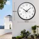 UMEXUS 18 Inch Waterproof Indoor Outdoor Wall Clock, Thermometer Hygrometer