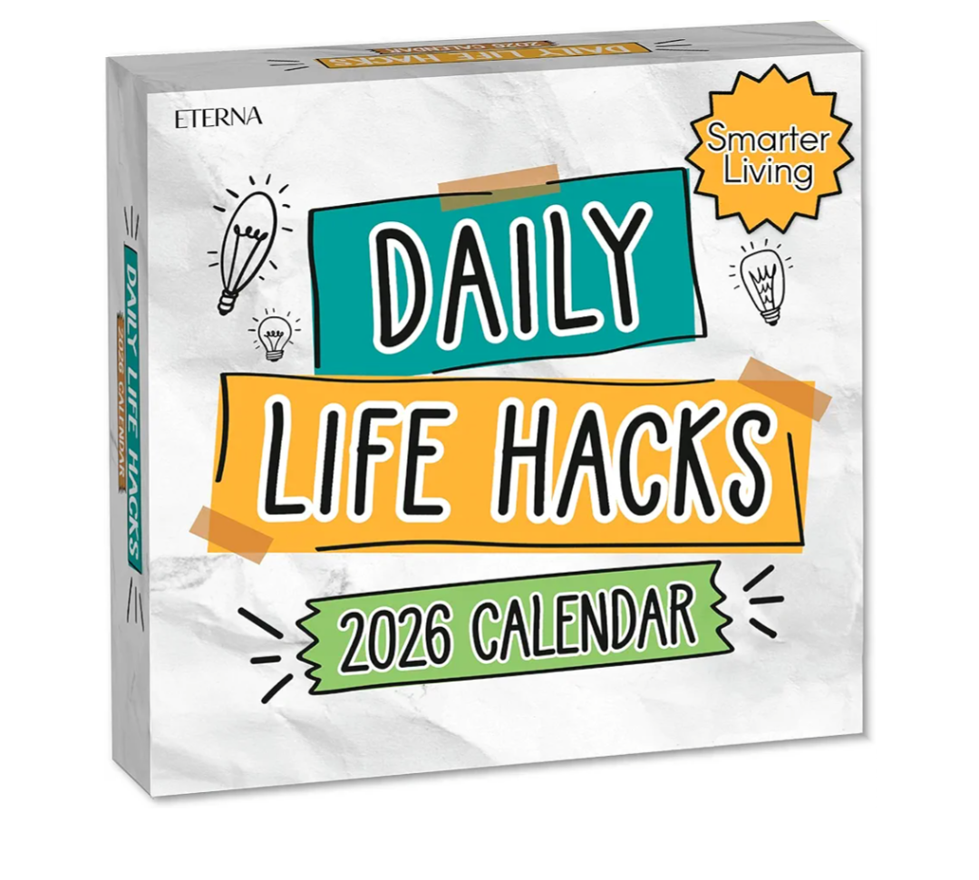 2026 Daily Life Hacks Desktop Calendar | Day To Day Tear Off Calendar with 365 Interesting Hacks & Facts for Everyday of the Year, Fun Box Calendar Gift For Men or Women, Christmas Stocking Stuffer Gift for Home or Office