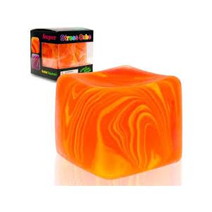 2 x 2 Pcs Stress Cube Bulk 2 Inch Swirl Ice Cube Stress Balls for Adults Anxiety Relief Soft Squeeze Sensory Square Ball for ADHD Prizes Goodie Bag Stuffers Party Favors (Orange,Deep Green)