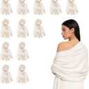12pcs Wedding Shawls with Fringes Bulk Wedding Scarf Shawl for Guests Wedding Favor Bridal Shawls Gift Outdoor
