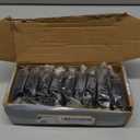 Ravinte 10 Pack 5 Pairs 3/8 inch Inset Kitchen Cabinet Door Hinges Black Semi-Concealed Face Mount Cabinet Hardware Self-Closing Hinges with Door Bumpers & Screwdriver