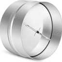 6 Inch Draft Blocker Backdraft Damper Duct Draft Stopper One-Way Airflow Ducting Insert Backflow Preventer Inline Fan Vent Deflector (Sliver)