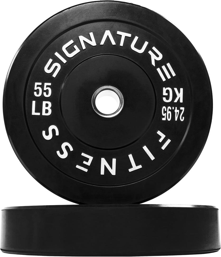 Fitvids 2-Inch Olympic Rubber Weight Plates Sets, Bumper Plates Set with Barbell for Strength Training, 180-390 Lbs Multiple Options (Black)