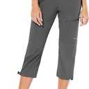 baleaf Women's Hiking Cargo Capris Outdoor Lightweight Water Resistant Pants UPF 50 Zipper Pockets (X-Large)