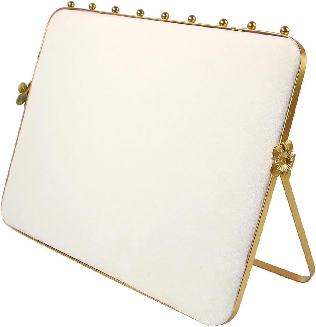 TANG SONG 10.24 Dual-Tone Metal Necklace Display Stand with Velvet Base  Jewelry Holder for Retail & Home (White/White)