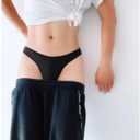 Men's Cotton Thong Sports Sexy T-back Classic Y-type Low Rise Thin Soft Lightweight Pouch Supporting (Black, L)