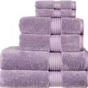 Christy Supreme Hygro 6 Piece Towel Set | Lavender | 100% Luxury Supima Cotton | Ultra Soft | Super Absorbent | 650GSM | 2 Bath Towels 2 Hand Towels 2 Face Cloths