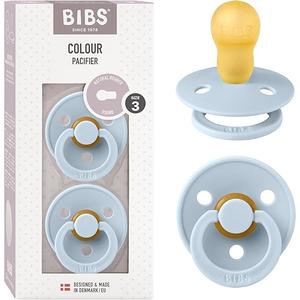 Bibs Pacifiers Color Collection, Set of 2 BPA-Free Latex Pacifiers Made in Europe, Round Nipple Baby Pacifier.