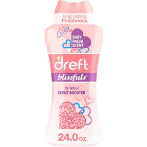 Dreft Blissfuls In-Wash Laundry Scent Booster Beads, Baby Fresh Scent, 24 oz, Baby Laundry, Laundry Scent Boosters, Scent Booster Beads (24 Ounce (Pack of 1))
