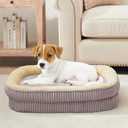 Orthopedic Dog Bed for Small Dogs Breeds, High Density Egg Crate Foam Dog Sofa Beds,Oval Kennel Bed, Pet Couch Bed with Four Sided Bolster, Removable Washable Cover& Non-Slip Bottom, 17" x 23"