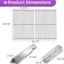 Stainless Steel 66095 Grill Grates for Weber Genesis 2 Grill Parts 66032 Flavorizer Bars 66795 Heat Deflector for Weber Genesis ii E-310 E-315 E-325 S-335 GS4 Grill Parts Replacement 18 7/8"