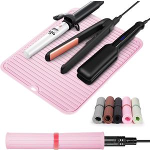 Large Heat Resistant Silicone Mat for Hair Styling Tools - Curling Irons, Flat Irons, and Hair Straighteners